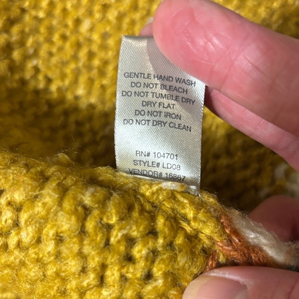 Buckle BKE Mustard Yellow with Stripes Open Cardigan Sweater - Picture 7 of 9